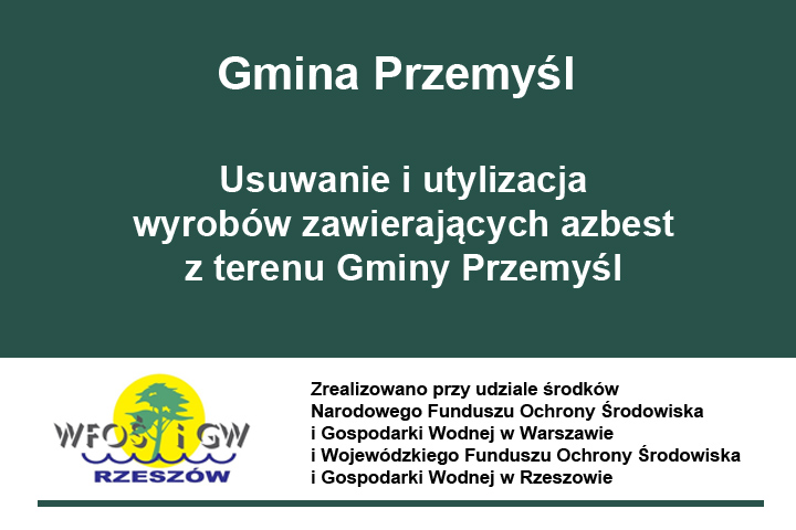 Usuwanie azbestu - tablica informacyjna